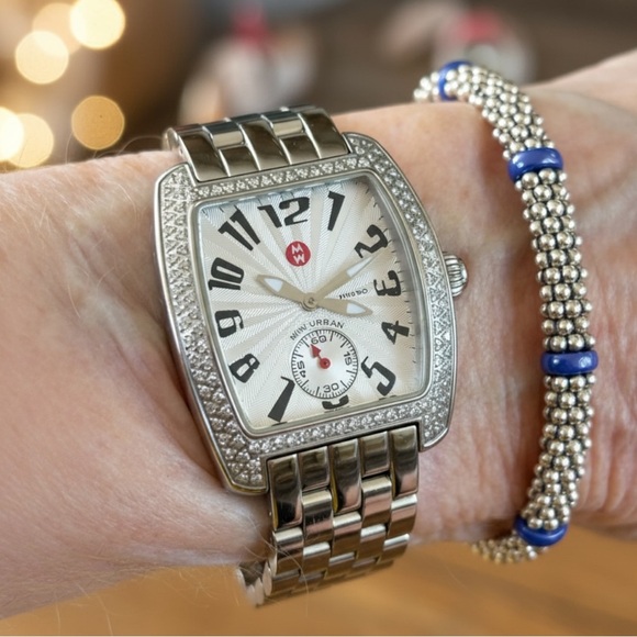 MICHELE Mini Urban Quartz Watch with 0.65ctw Diamond Bezel - Picture 1 of 8
